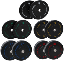 Load image into Gallery viewer, Black Olympic Rubber Bumper Plates

